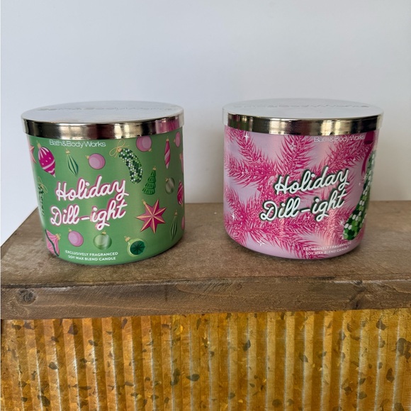 Bath & Body Works Holiday Dill-ight (Dill Pickle) 3 wick Candle w/Essential Oils - Picture 2 of 4